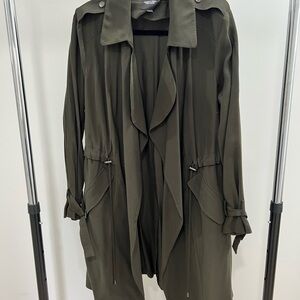 Simply Vera Vera Wang Dark Green Trench Coat